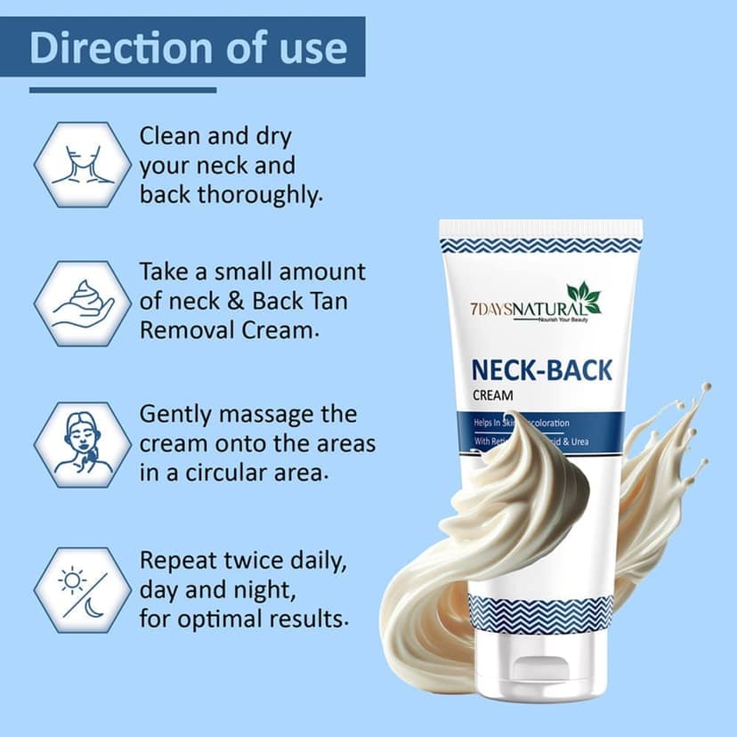 Neck Back Cream | For Even toned and Smooth Nape, Brightens and Lightens Neck , 7Days Natural view 3
