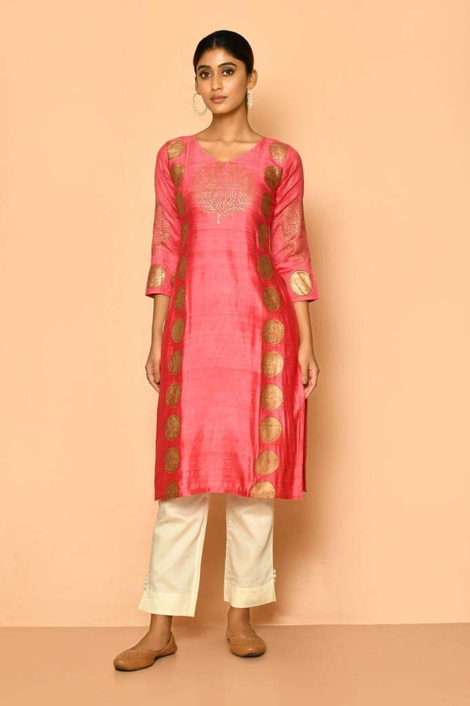 Ruby Handloom cotton silk kurta for women