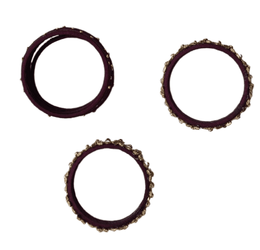 oxidized gold plated maroon lac bangles view 2