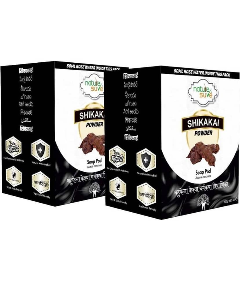 Nature Sure Combo of Shikakai Powder With Rose Water, (100G + 50Ml) Each (Pack of 2)