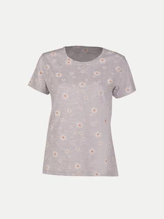 Women Light Grey All Over Printed T- Shirts