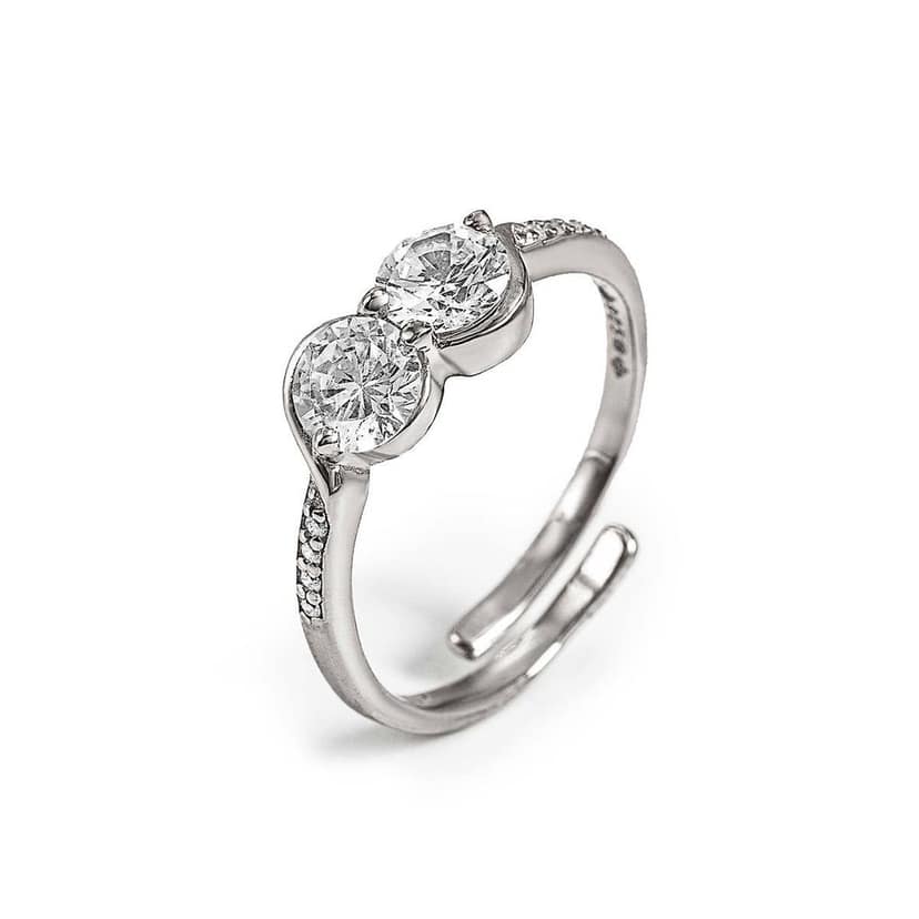 Silver Crystal Cuddle Adjustable Ring view 4