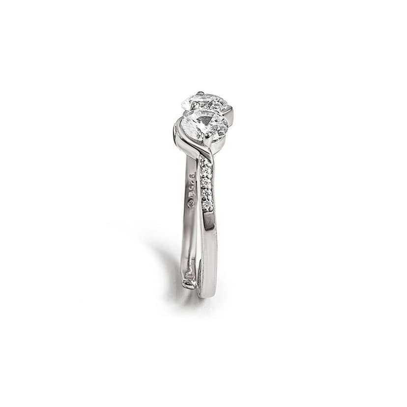 Silver Crystal Cuddle Adjustable Ring view 6