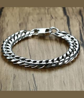 ZIVOM Silver Stainless Steel Bracelets