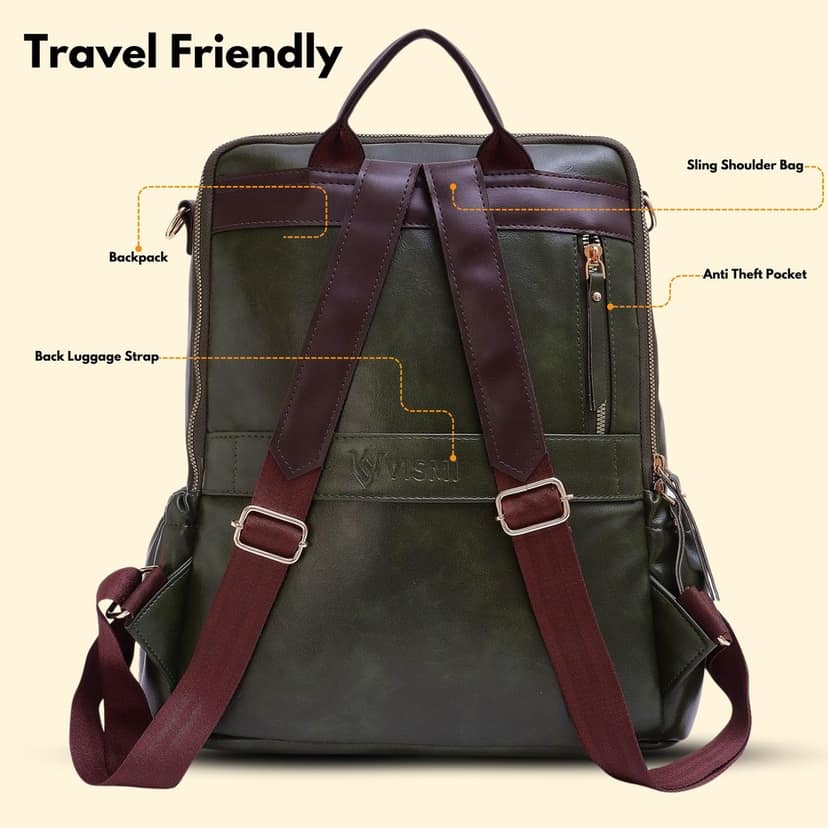 VISMIINTREND Women Bags | Stylish College Backpack | Backpack for Office Use | Travel Backpack | Vegan Leather | Waterproof | Laptop Backpack view 9