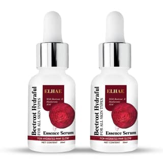 ELHAE Hydrating Beetroot Essence Serum Duo Pack - 2x30ml with 1% Hyaluronic Acid Complex | 92% Instant Hydration | Daily Face Serum for Smooth, Radiant Glow
