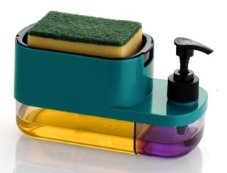 3-in-1 Soap Dispenser with Sponge Holder � Bathroom Liquid Soap Pump for Kitchen Sink handwash Dispenser Bottle soap Dispenser for wash Basin Kitchen Accessories Items for Home (Multicolor)