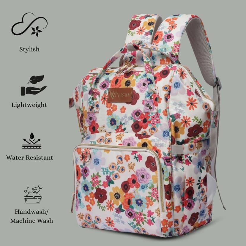 VISMIINTREND Diaper Backpack for Mother | Water Resistant | Anti Theft | Maternity Travel Backpack | Baby Shower Gift for | Girl | Boy view 7
