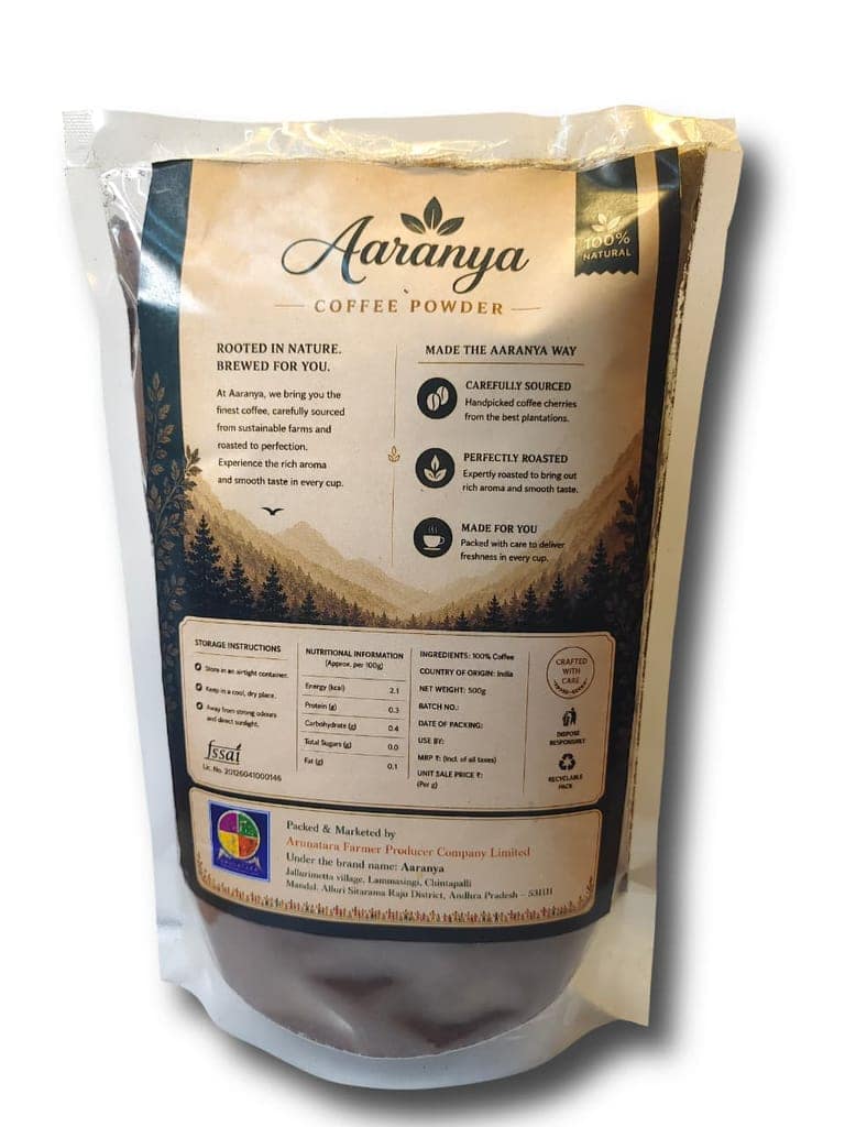 Aaranya Premium Coffee Powder – Medium Roast | 100% Pure Coffee | 500 Gram view 2