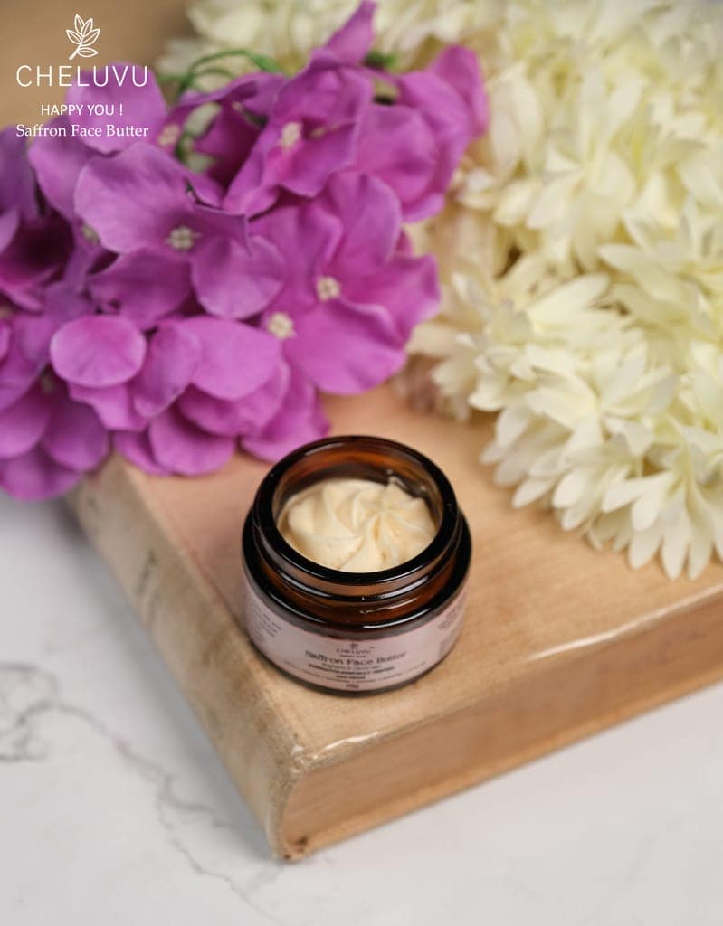 Cheluvu Happy You Saffron Face Butter - 100% Vegan, Dermatologically Tested, Brightens & Clears Skin, 50g view 4