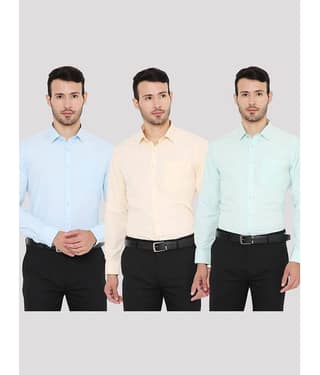 Maharaja - Multi Polyester Slim Fit Men's Formal Shirt ( Pack of 3 )