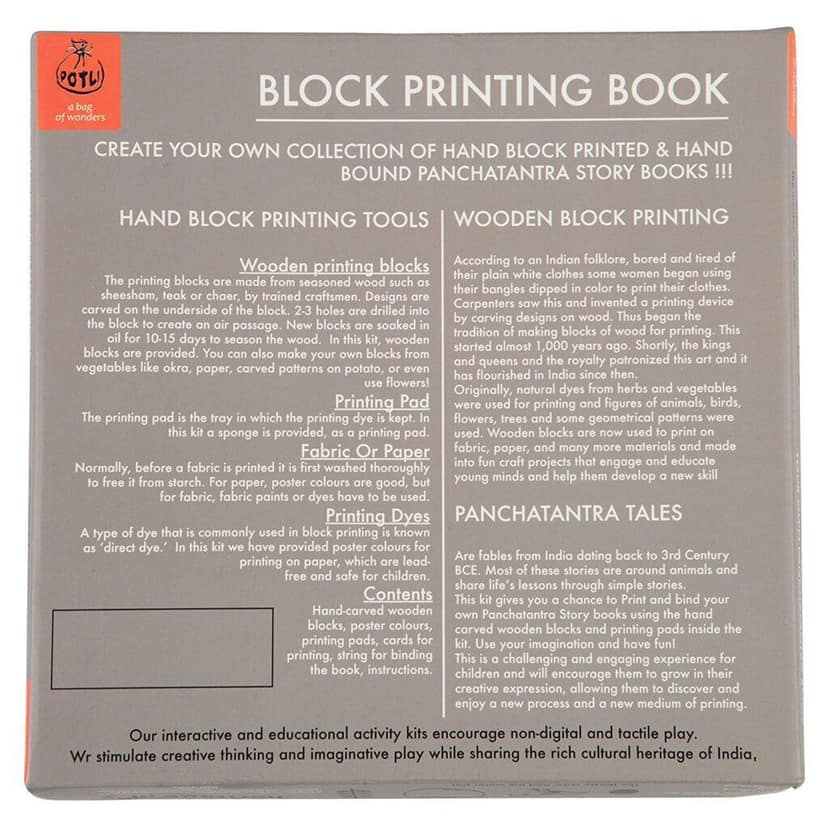 DIY Wooden Block Printing Craft kit Print your own Panchtantra Story book Goats and Jackal view 2