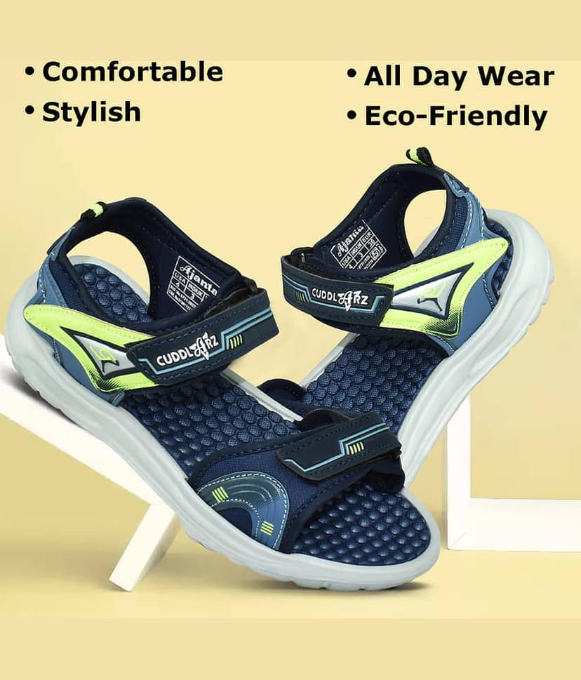 Ajanta Kids Sandals for Boys | Lightweight Open-Toe Outdoor Sandals with Velcro Closure view 2