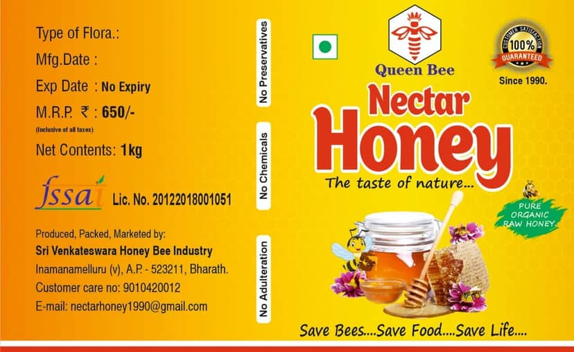 Queen Bee Nectar Honey - 100% Pure and Natural, No Adulteration, No Chemicals, No Preservatives view 5