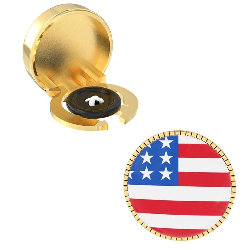 The Smart Buttons - Shirt Button Cover Cufflinks for Men - U.S.A. Flag Style view 7