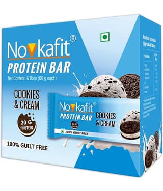 Novkafit 20g Delicious Cookies & Cream Protein Bar - 360 g