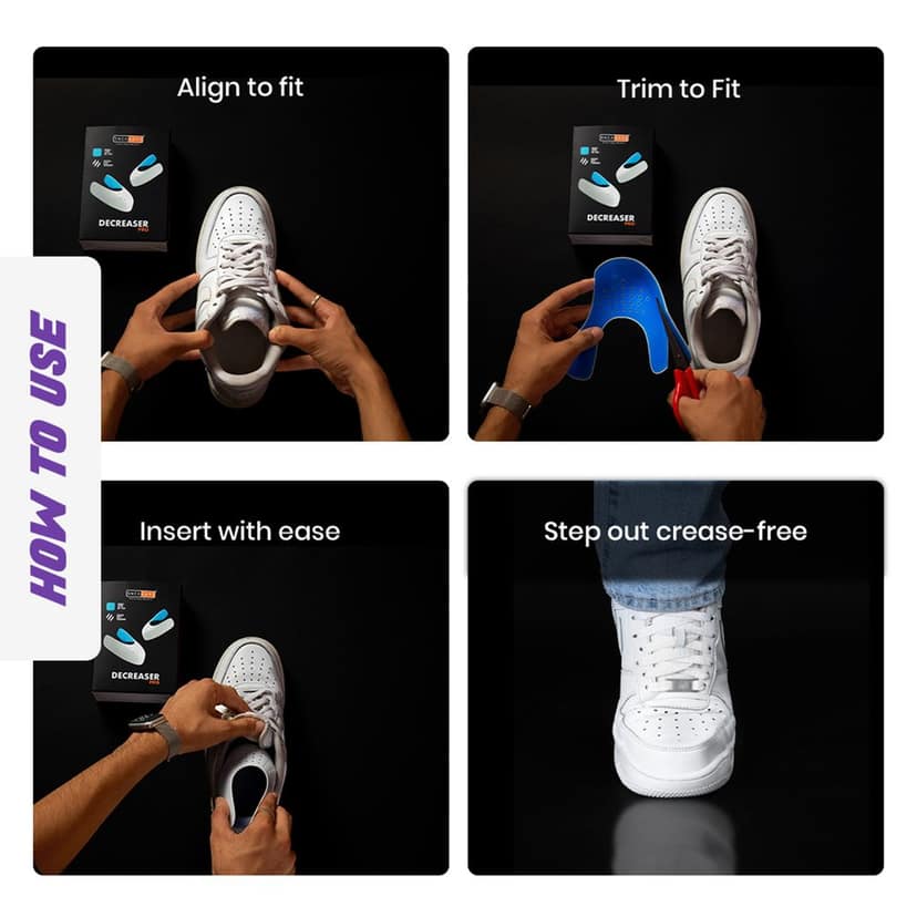 SNEAKARE Decreaser Pro Pairs Crease Protector For Sneakers | Anti Wrinkle | Sneaker Accessories For Men, Shoes Protector, Shoe Decreaser, Crease Guard view 5