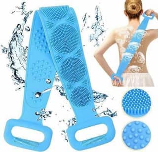 Long Silicone Body Scrubber for Shower, Exfoliating Back Scrubber for Men and Women