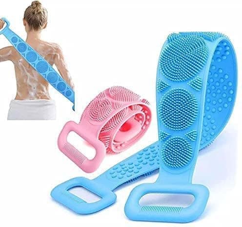 Long Silicone Body Scrubber for Shower, Exfoliating Back Scrubber for Men and Women view 2