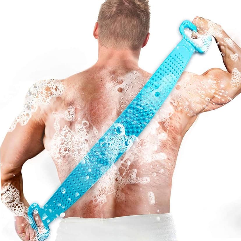 Long Silicone Body Scrubber for Shower, Exfoliating Back Scrubber for Men and Women view 3