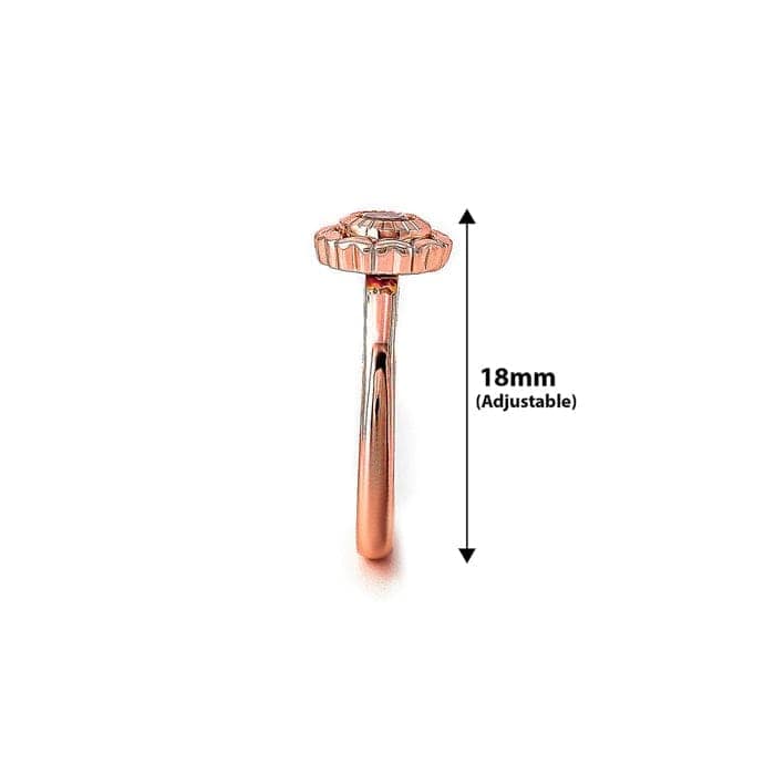 Rose Gold Wheel Of Heart Adjustable Ring (5 in 1 Crystal) view 6