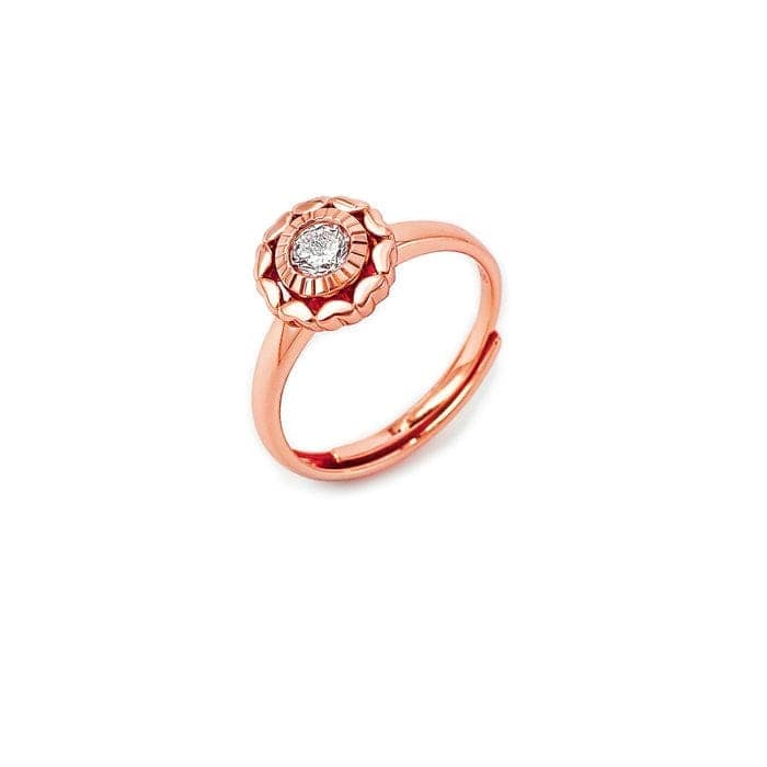 Rose Gold Wheel Of Heart Adjustable Ring (5 in 1 Crystal) view 8