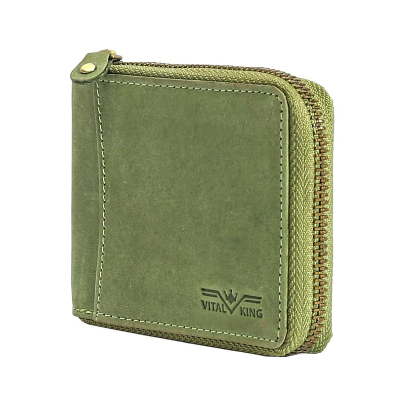Vital King Men Trendy, Formal Green Genuine Leather RFID Wallet (7 Card Slots) view 3