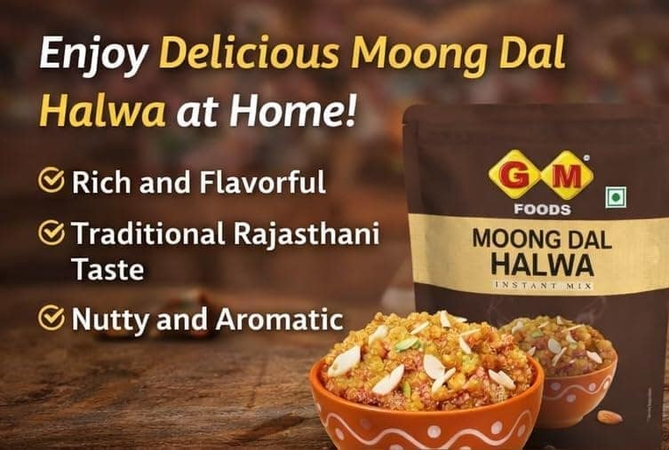 GM Foods Moong Dal Halwa Instant Mix 150g (Pack of 1) | Up to 4 Servings Per Pack | Ready to Cook | Rich & Delicious Dessert | Authentic Taste & Sweets | No Added Preservatives & Colours view 3