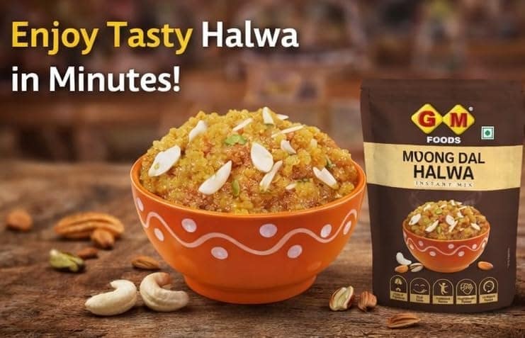 GM Foods Moong Dal Halwa Instant Mix 150g (Pack of 1) | Up to 4 Servings Per Pack | Ready to Cook | Rich & Delicious Dessert | Authentic Taste & Sweets | No Added Preservatives & Colours view 6