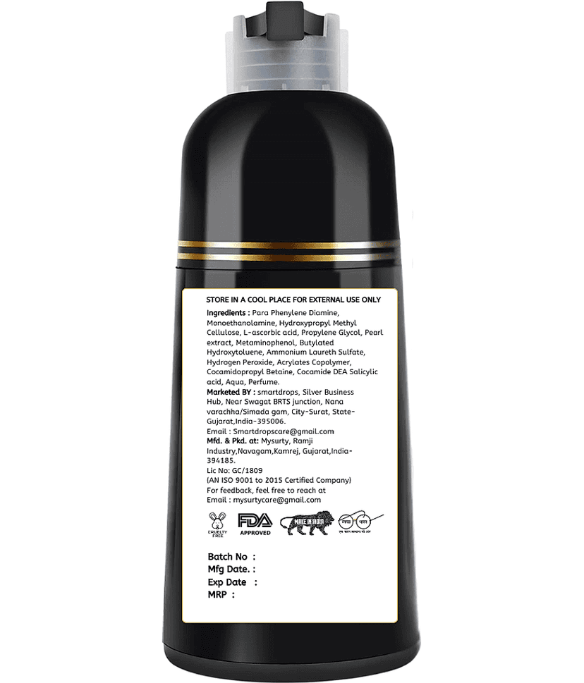 Smartdrops Natural Demi Permanent Hair Color 300 mL Black view 2