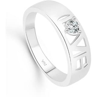 Vighnaharta Valentine Love Band CZ Rhodium Plated Alloy Finger Ring for Women and Girls - VFJ01348FRR8 view 2