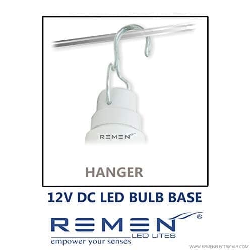 REMEN 4 Watt, 12V DC Solar Led Bulb with Hanger (Cool White, Pack of 1) view 3