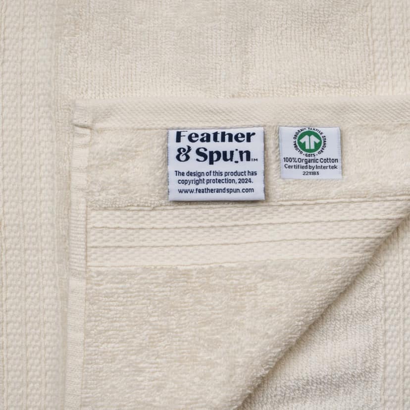 Feather & Spun Organic Cotton Face Towel | Lavender Fragrance | GOTS Certified | Anti Microbial | Fade Resistant | Double Needle Stitch | 550 GSM | 33 cms x 33 cms (Pack of 4) view 3