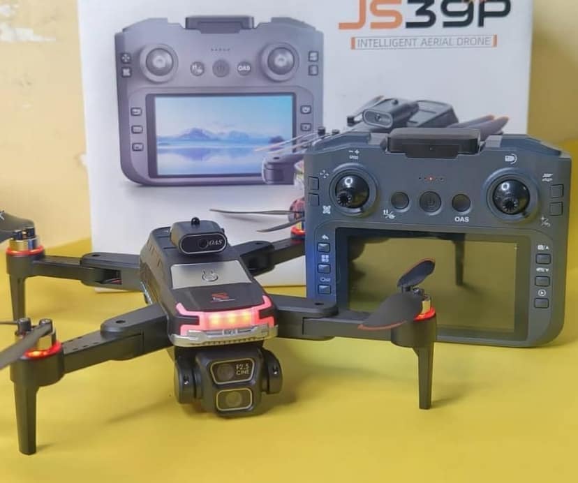 JS39P Drone with Dual 8K Camera, Dual Battery, 8GB Memory Card, Big Screen Remote Controller, 360° Obstacle Avoidance, Foldable RC Quadcopter for Kids & Beginners view 3