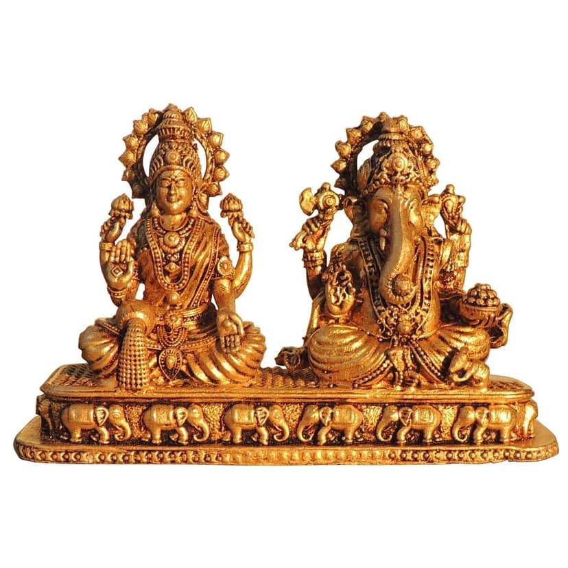 Brass Laxmi Ganesh Ji Idol | Auspicious Brass Puja Statue, Height : 3 Inch (BSMAS1803 D) view 2