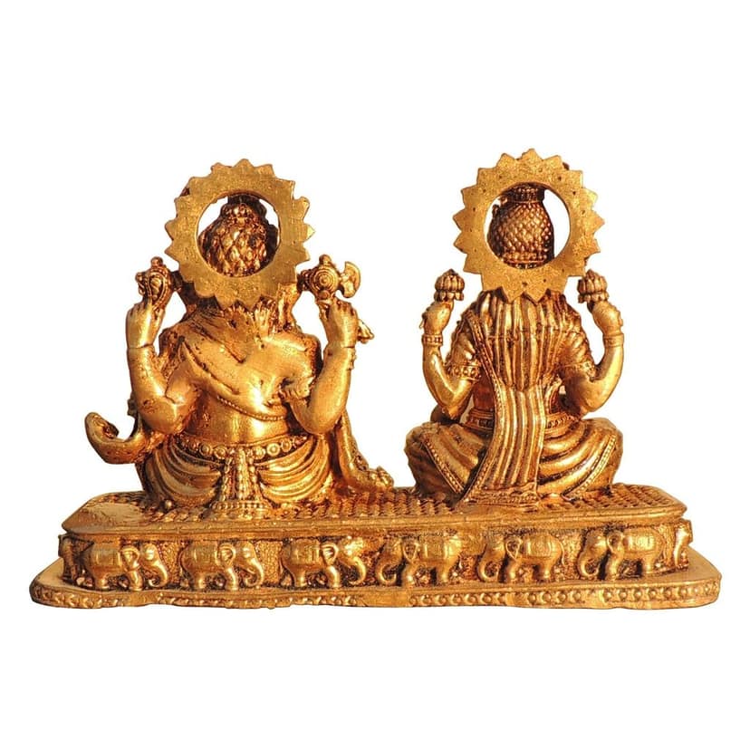 Brass Laxmi Ganesh Ji Idol | Auspicious Brass Puja Statue, Height : 3 Inch (BSMAS1803 D) view 3