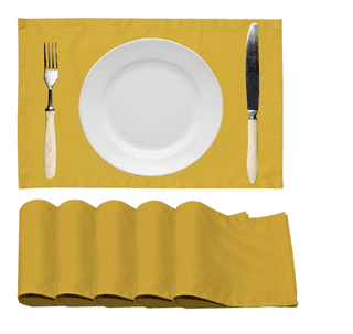 Homitecture Pure Cotton Heat Resistant Table Mat Placemats Heat Pad for Kitchen Table Coffee Table Dining Table Hot Pot Holders Dining Table Accessories for Home Office (Yellow_Set of 4)