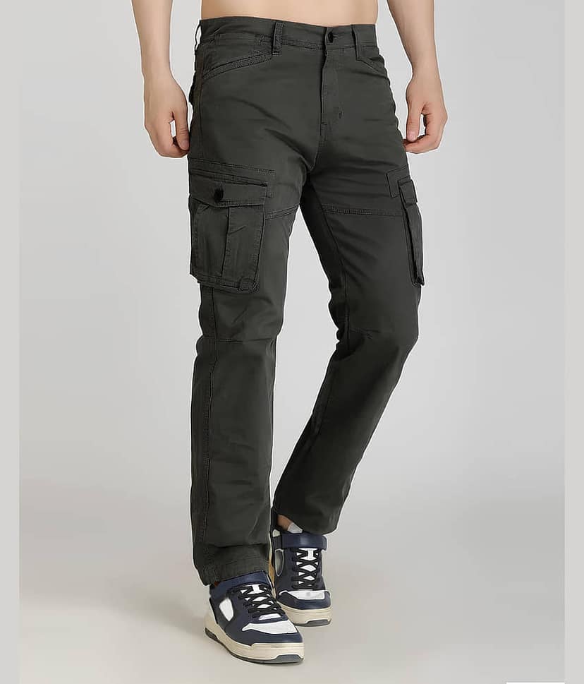 Reoutlook Regular Flat Men's Cargos - Black ( Pack of 1 ) view 2
