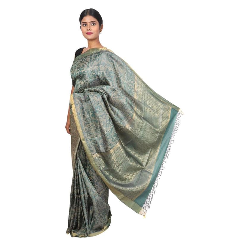 HANDLOOM KOSA SAREE WITH BLOUSE (SKU - 1SXT04201220 SAREE- 257) view 2