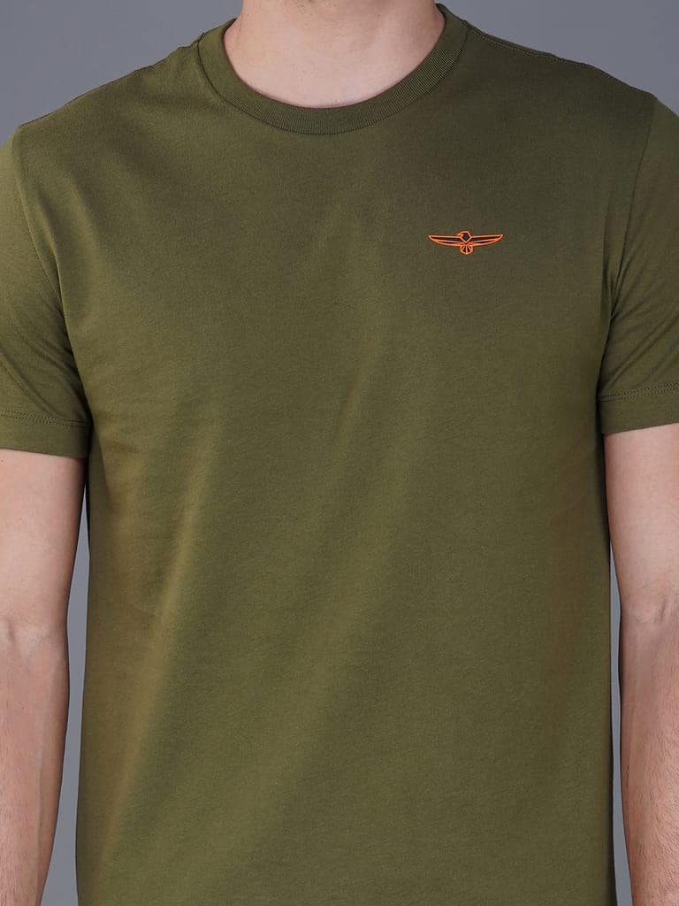 Men's Casual Cotton Jersey Tee Olive view 3