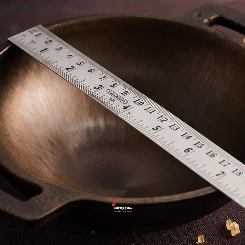 Aarogyam 7" Pre-seasoned Cast Iron Round Kadai, Naturally Nonstick view 2