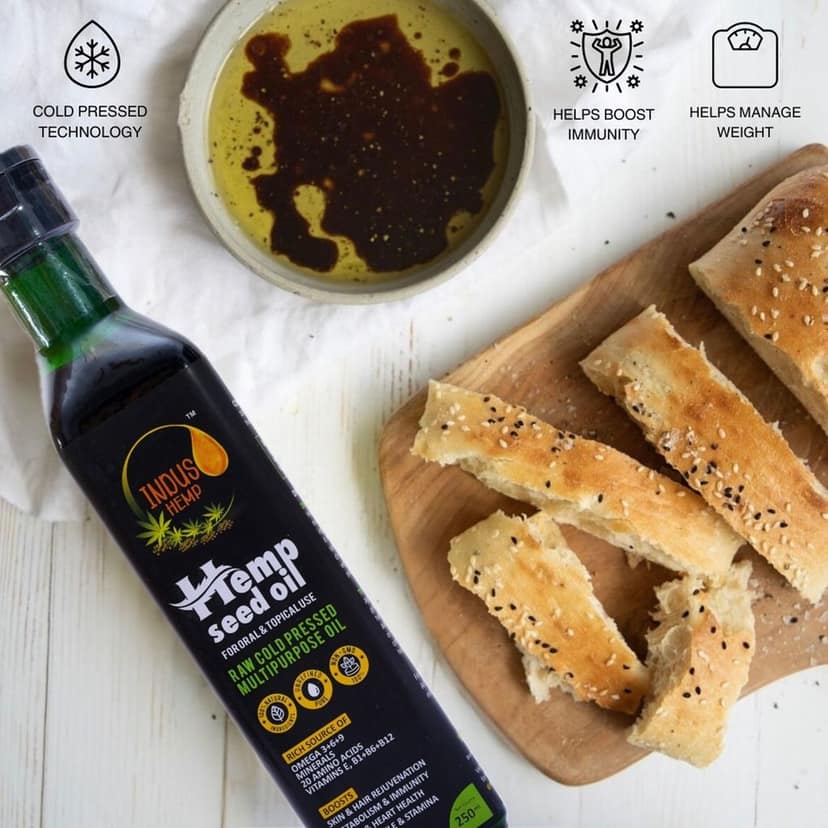 INDUS HEMP - Hemp Seed Oil | Raw Cold Pressed | Omegas 3, 6 & 9 | 100 ml | Amino Acids | Loaded with Antioxidants view 7