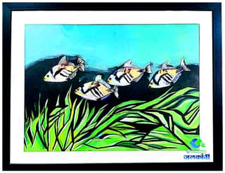 Handmade fish shell painting 310