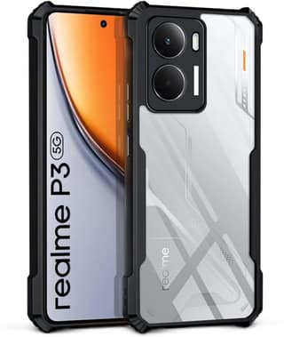 PLUGTECH Slim Shockproof Case | Matte Black Soft | Drop Protection | Precise Cutouts | Premium Mobile Cover for Realme P3