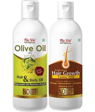 The Nile Olive Oil 150 ML + Hair Tonic 200 ML Hair Oil 350 mL Pack of 2