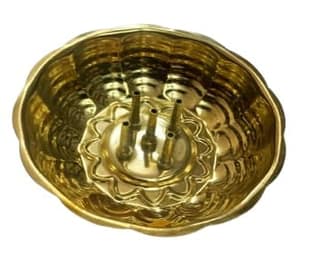 Golden Brass Bowl with 5 incense sticks holder