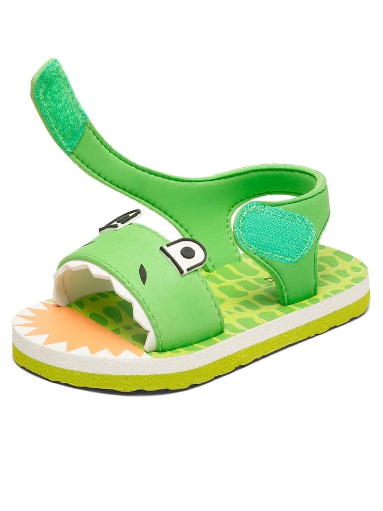 Premium Crocodile Artistic Sandals - Green (Unisex) view 4