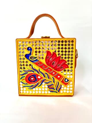 Mor Pankh Mini Lippan Art Box Bag
