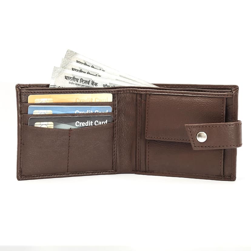 Vital King Men Trendy, Travel Brown Genuine Leather RFID Wallet (8 Card Slots) view 3