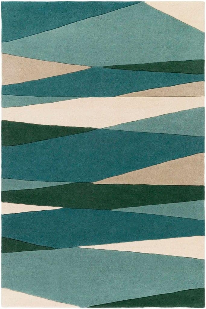 Hand Tufted Sage and Green Wool Rug view 2